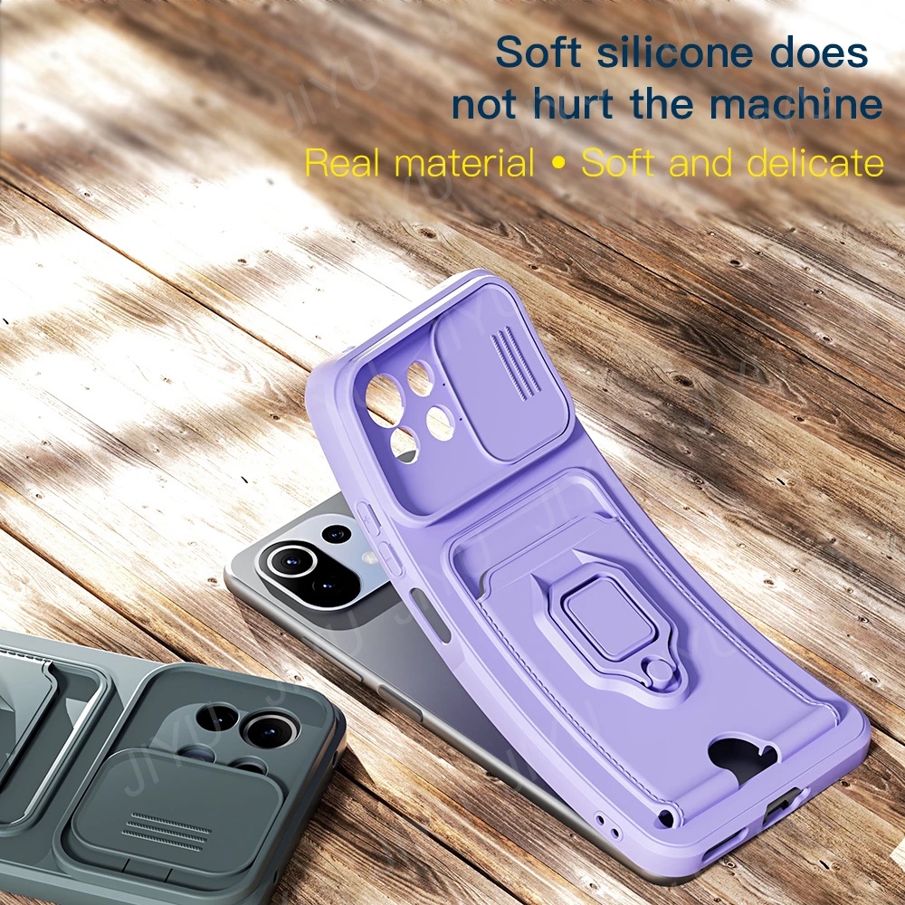 Ốp Điện Thoại Mềm Có Nắp Trượt Bảo Vệ Ống Kính Máy Ảnh Cho Xiaomi Mi 11 Lite 5G NE