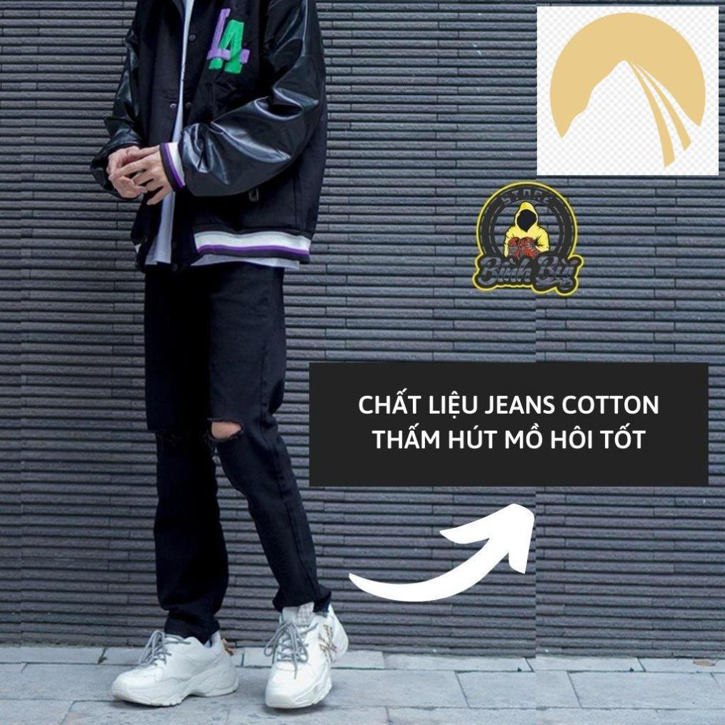 🤶 Quần Jean Nam Rách Gối Ống Côn Baggy Dáng Đứng Phong Cách Ulzzang Hàn Quốc 🤶
