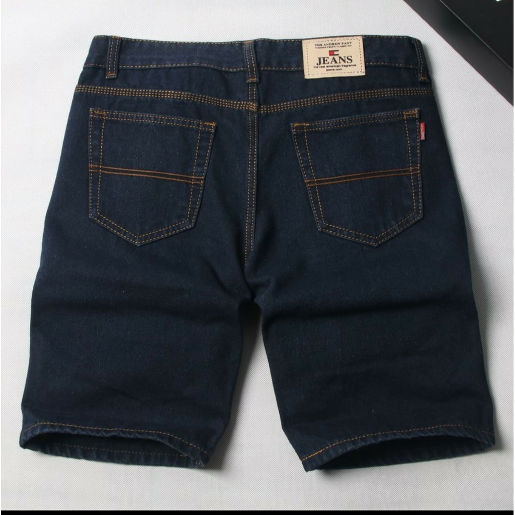 Quần short jean nam trơn hàng không co dãn với thiết kế đơn giản và tiện lợi ( xanh đậm, xanh nhạt, xanh đen )-XM017