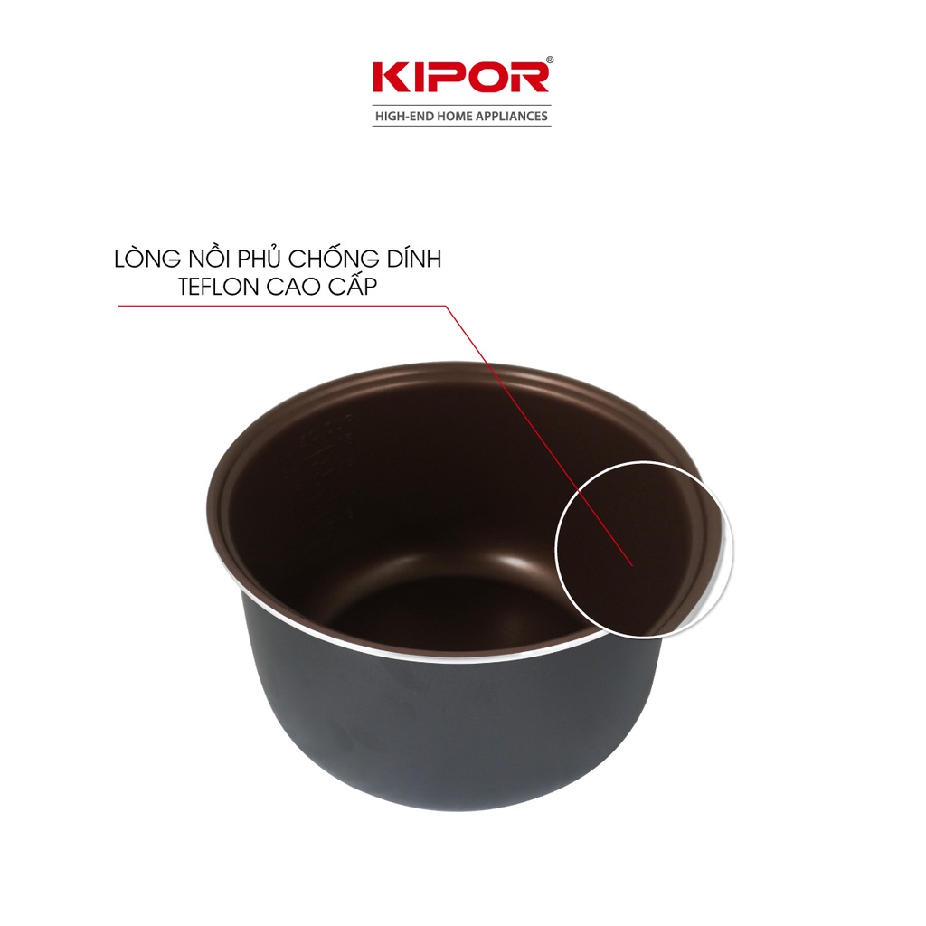 Nồi cơm điện KIPOR KP-N532 - 3.2L - Chống dính TEFLON, Nồi cỡ lớn 6-8 người ăn - Bảo hành tại nhà 12 tháng