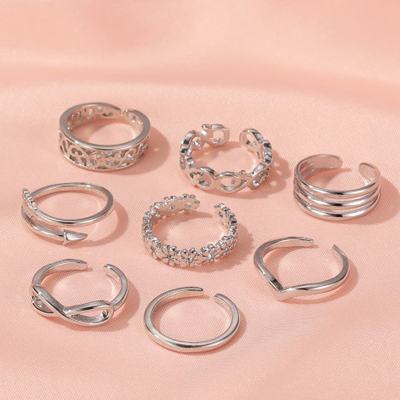 Set 8 Nhẫn Thiết Kế Tinh Tế Cho Nữ