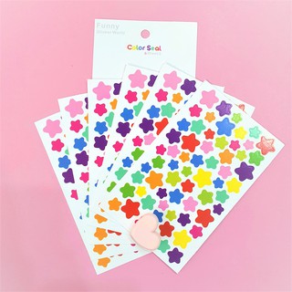 Bộ Sticker 6 tấm Color seal Ngôi sao đủ màu Be Tiny