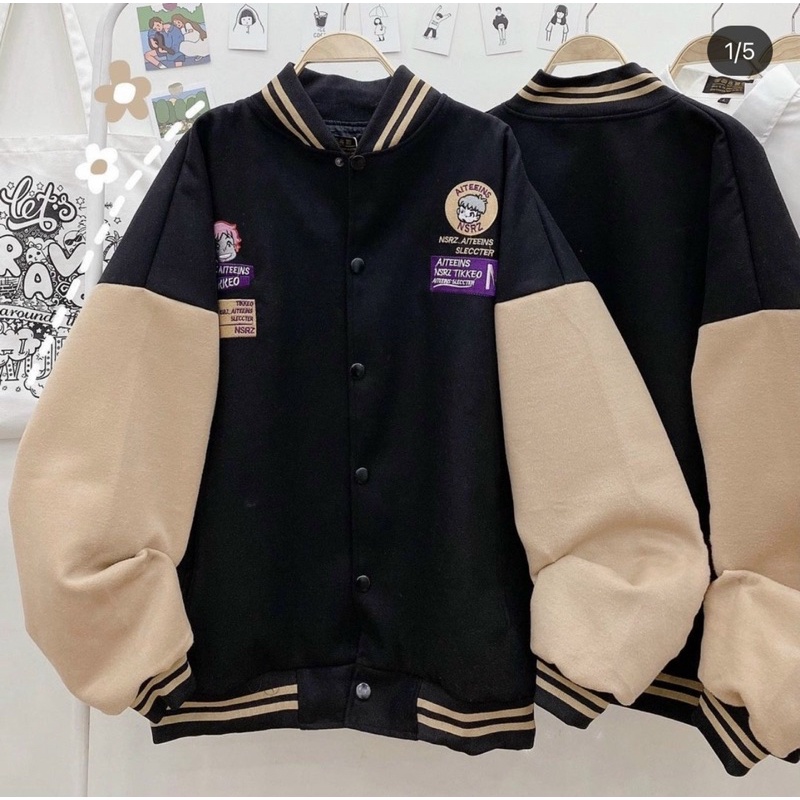ÁO BOMBER PHỐI TAY