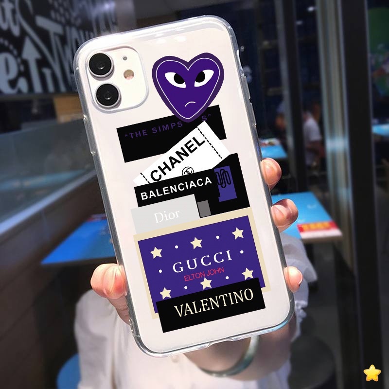 Casing Fashion Label Google Pixel 6 Pro/Pixel 3 3A 4 XL/Pixel 5a 5G Y20i Y20 Y12s Y17 Y15 Y12 A9 A5 2020 Luxury Brand Clear Soft Silicone Shockproof Cover