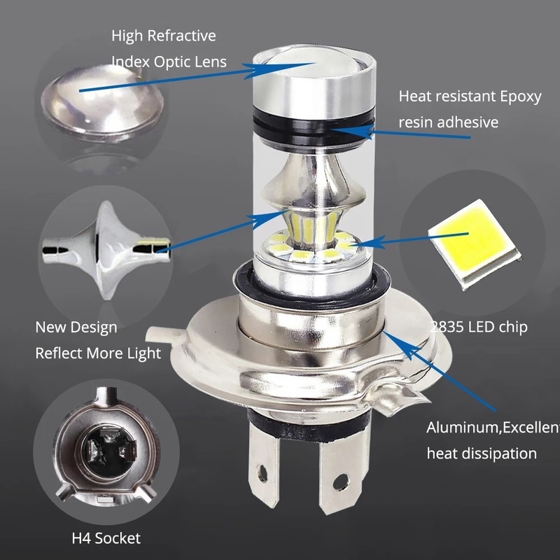 Bóng đèn led H7 100W 12V siêu sáng cho xe hơi