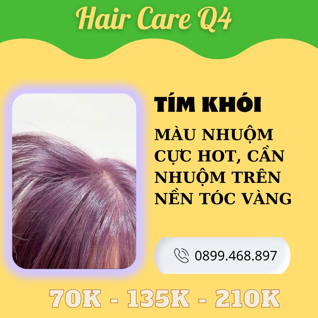 Thuốc nhuộm tóc màu khói tím lavander, tóc tím hồng, tóc khói hồng, tóc xám tím, violet ash color - Hair Care Q4