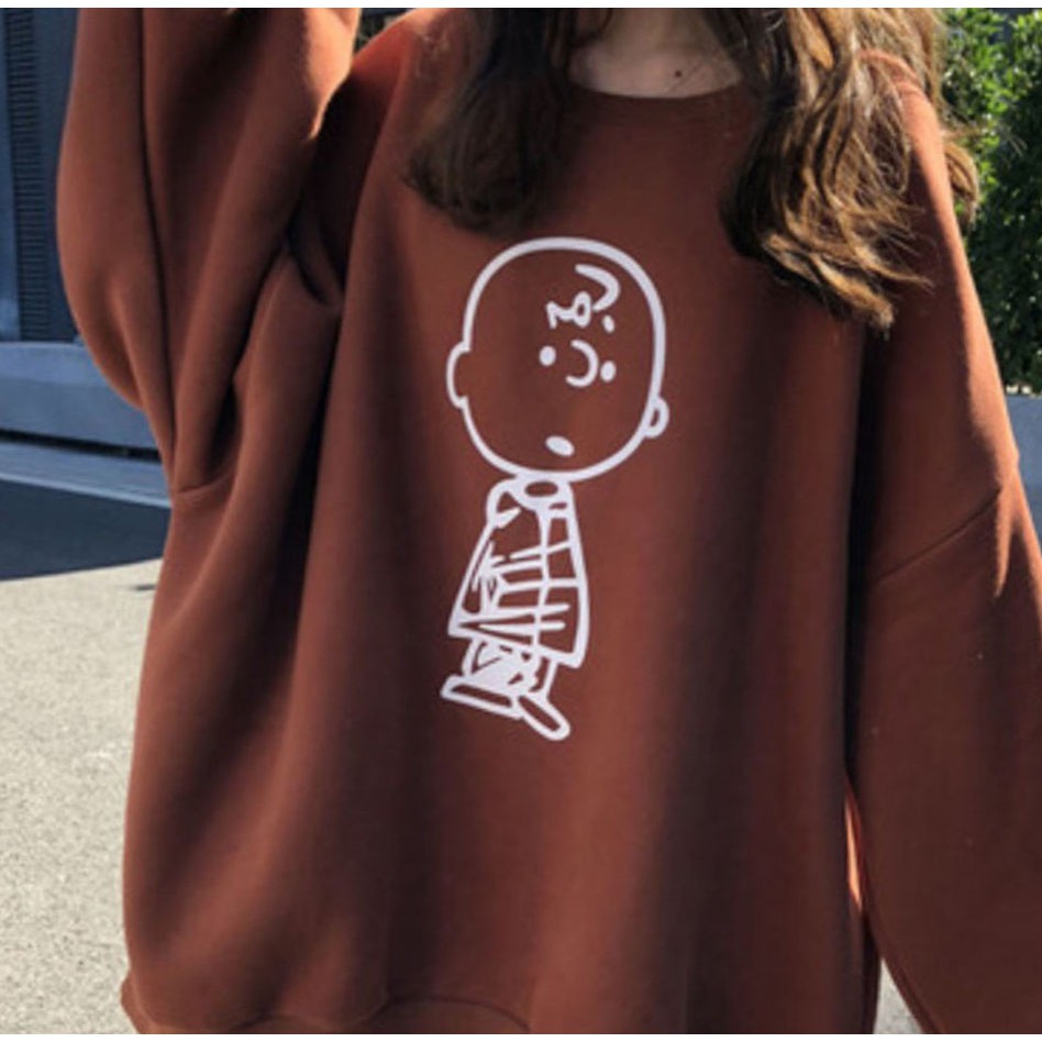 Áo hoodie đôi Kiểu dáng Cá tính Chất vải Nỉ Dài tay Họa tiết Đáng yêu Size Không size