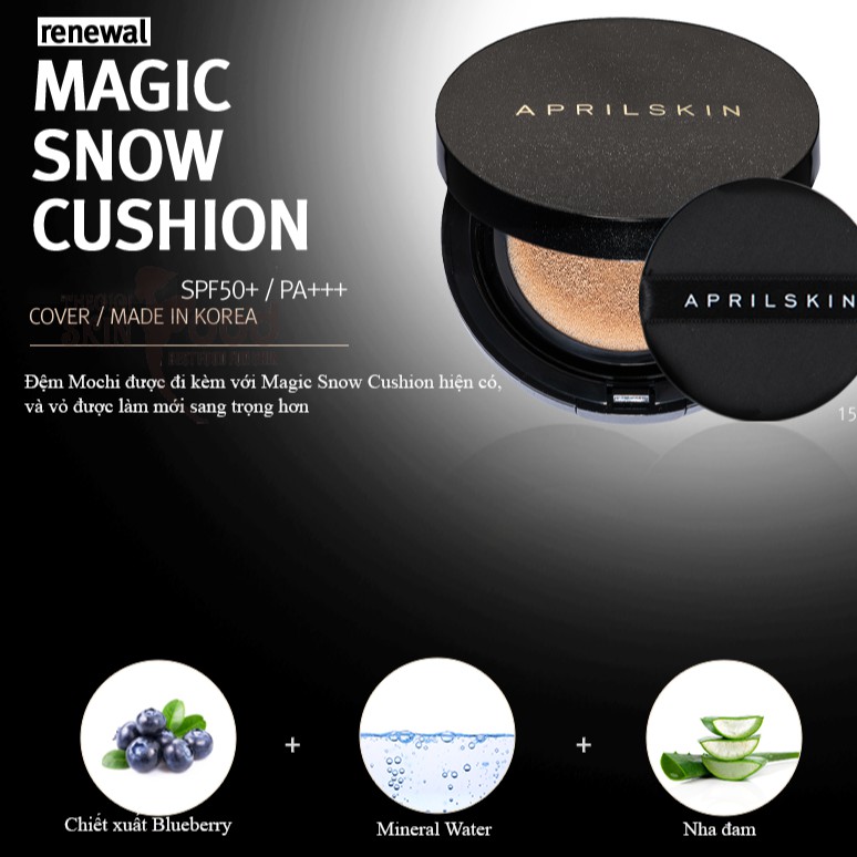 [Phiên Bản Mới 2022] Phấn Nước April Skin Black Magic Snow Cushion Galaxy Edition (15g)