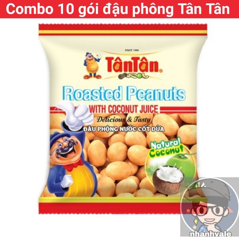 Combo 10 gói đậu phộng nước cốt dừa Tân Tân gói 15g