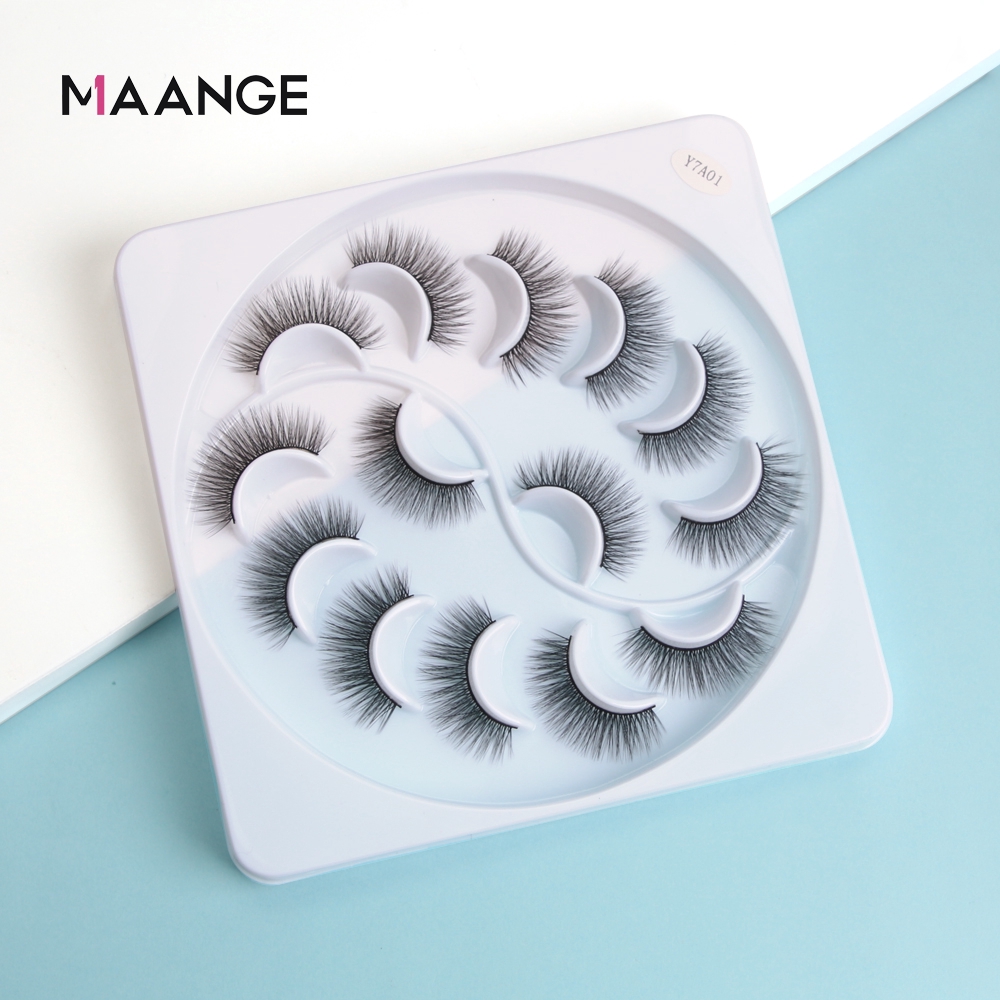 7 Cặp Lông Mi Giả MAANGE 3D Mẫu Mới Làm Từ Lông Chồn Tự Nhiên
