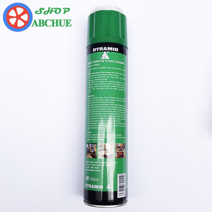 Chai Xịt Bọt Đa Năng Vệ Sinh Ghế Da Nỉ Nội Thất Ô Tô Foam Cleaner Màu Xanh