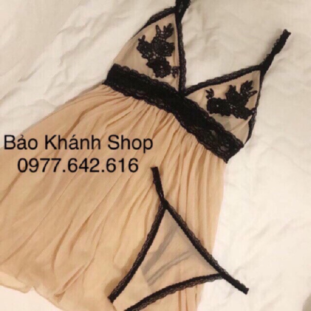 Váy ngủ Sexy gợi cảm kèm quần lọt khe - Đồ ngủ xuyên thấu k3 | BigBuy360 - bigbuy360.vn