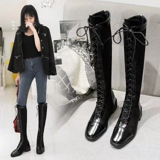 Boot cổ cao đan dây kèm ảnh thật