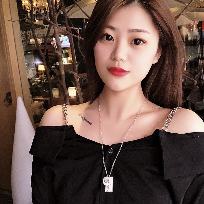 [Mã FASHIONCB232 hoàn tối đa 15K xu đơn 50K] Vòng cổ kim loại dáng dài phong cách hip hop | BigBuy360 - bigbuy360.vn