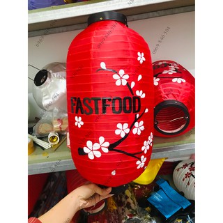 [50x25cm] đèn Nhật Bản vẽ hoa và chữ