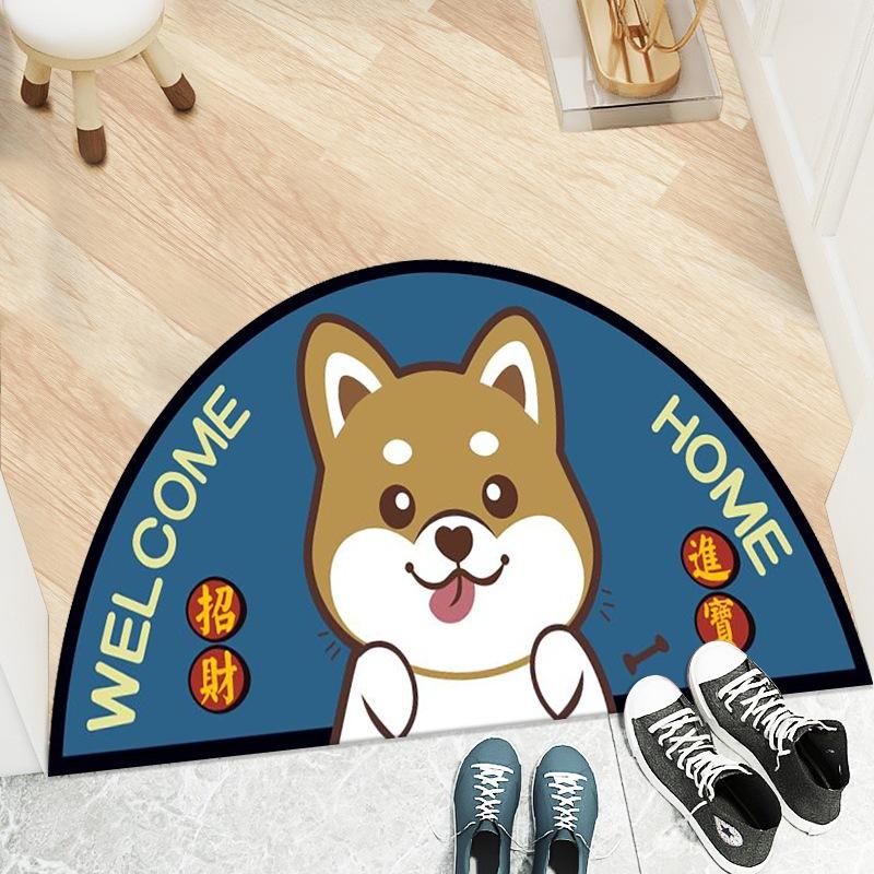 PVN49676 Thảm Chùi Chân Chống Trượt 3D Hình Quạt In Hình Thú Dễ Thương Giá Rẻ