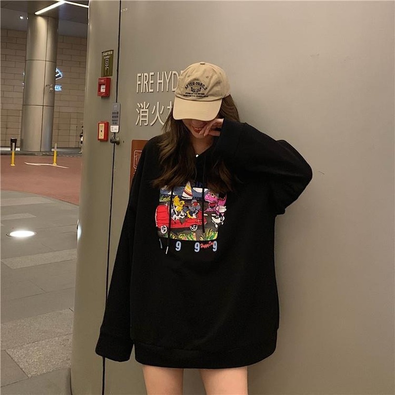 Áo Hoodie Tay Dài In Chữ Đơn Giản Phong Cách Hàn Quốc Cho Nam Và Nữ