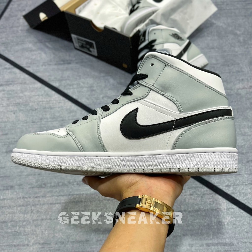 [GeekSneaker] Giày Jordan 1 Mid Light Smoke Grey - MID TOP