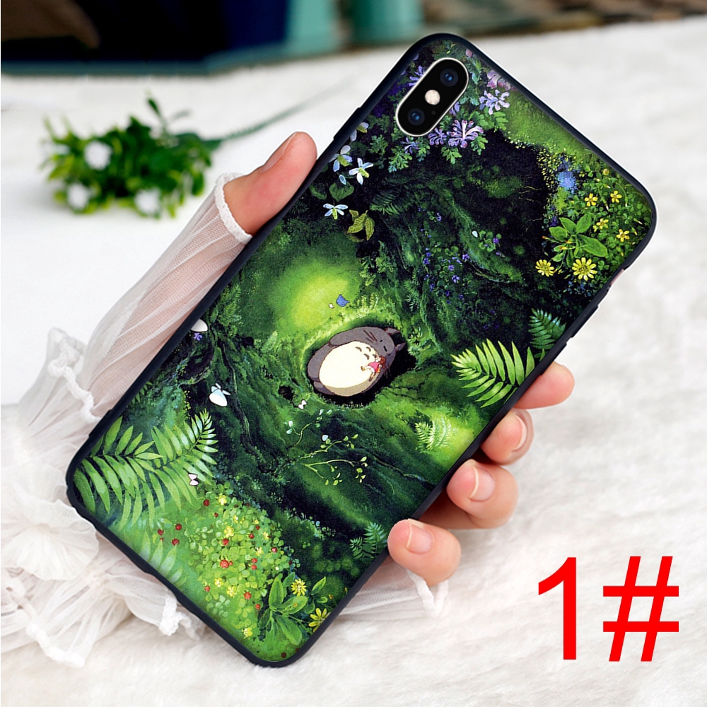 Ốp điện thoại mềm vẽ hình nhân vật Totoro dành cho iPhone XS Max XR X 7 8 6 6S Plus 5 5S SE