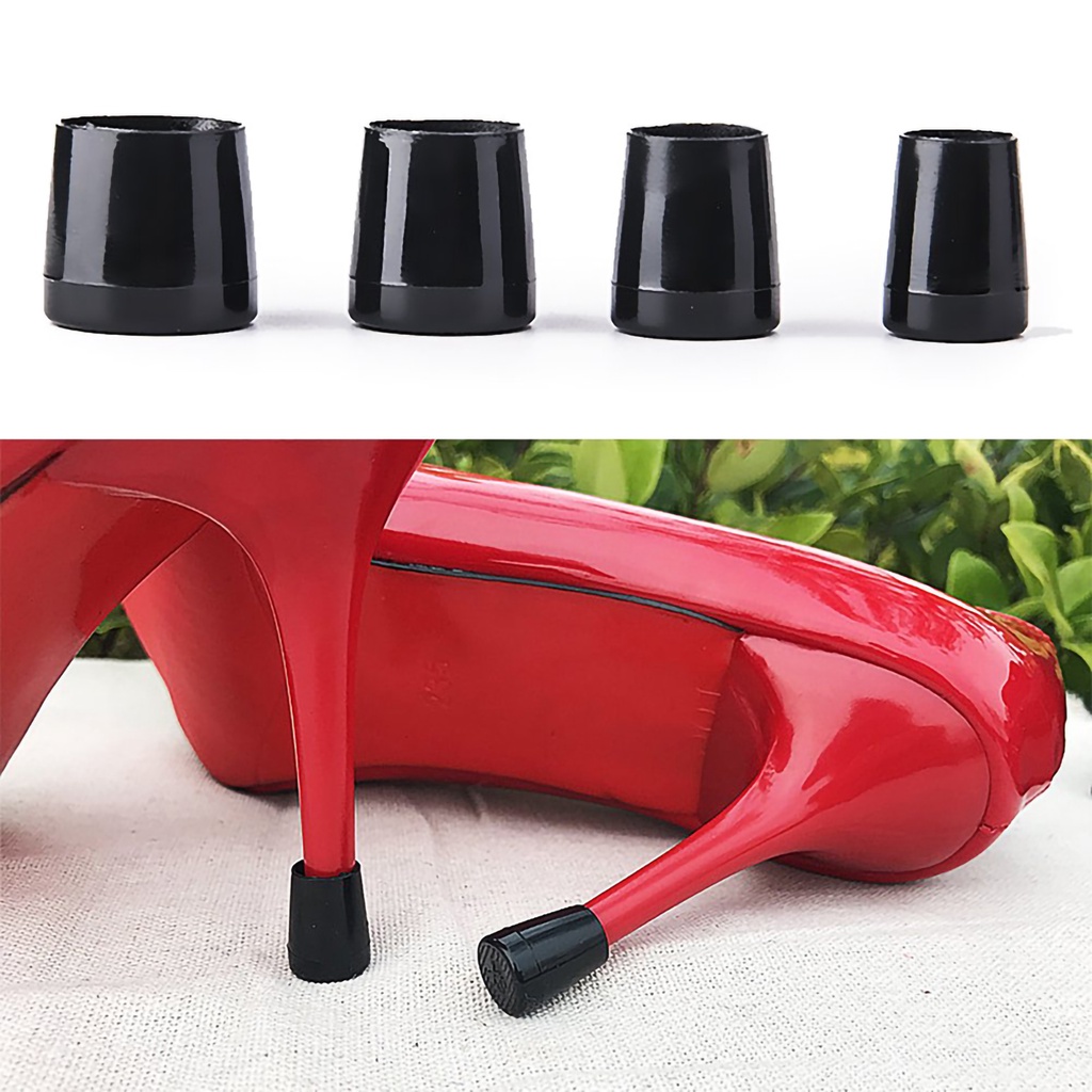 1 cặp bọc gót giày cao gót bằng PVC chống trượt màu trơn