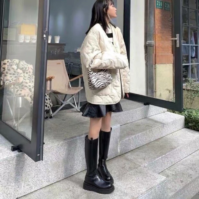 TKLIHN Giày BOOTS cao cổ ulzzang đế bằng cá tính FASHIONITA 2021 KÈM 2 ẢNH THẬT CUỐI