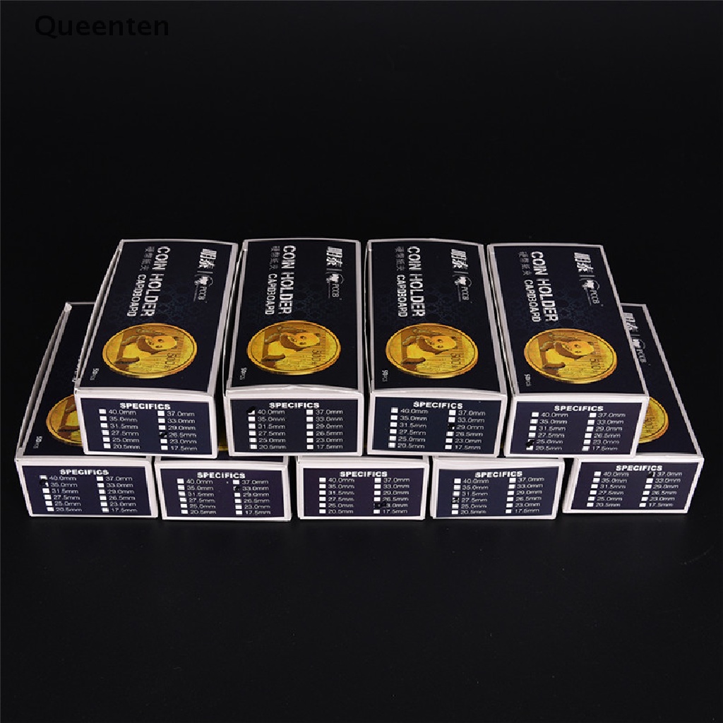 Bộ 50 Hộp Đựng Tiền Xu 2x2 Mylar Màu Trắng Giá Đỡ