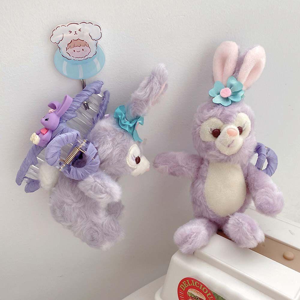 Kẹp Tóc Hình Thỏ Tím Nhồi Bông Dễ Thương Phong Cách Hàn Quốc