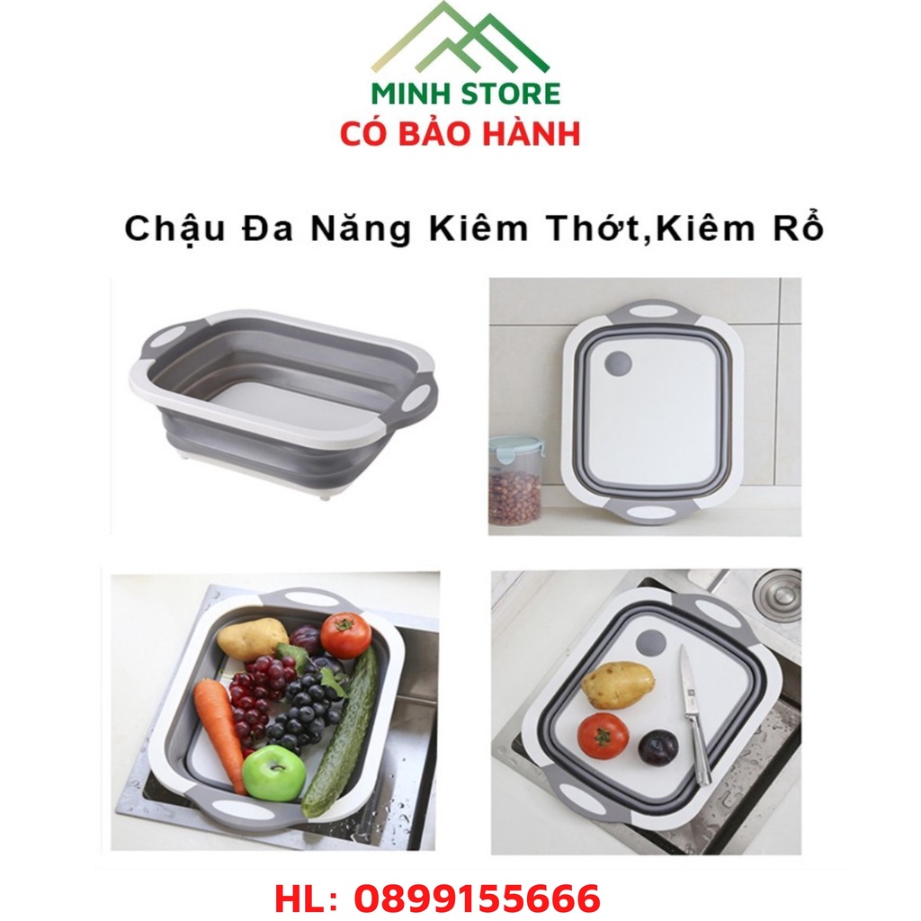CHẬU ĐA NĂNG GẤP GỌN VÀ RỔ ĐỰNG, ĐA NĂNG, TIẾT KIỆM DIỆN TÍCH, SẢN PHẨM 3 TRONG 1 CHO KHÔNG GIAN BẾP