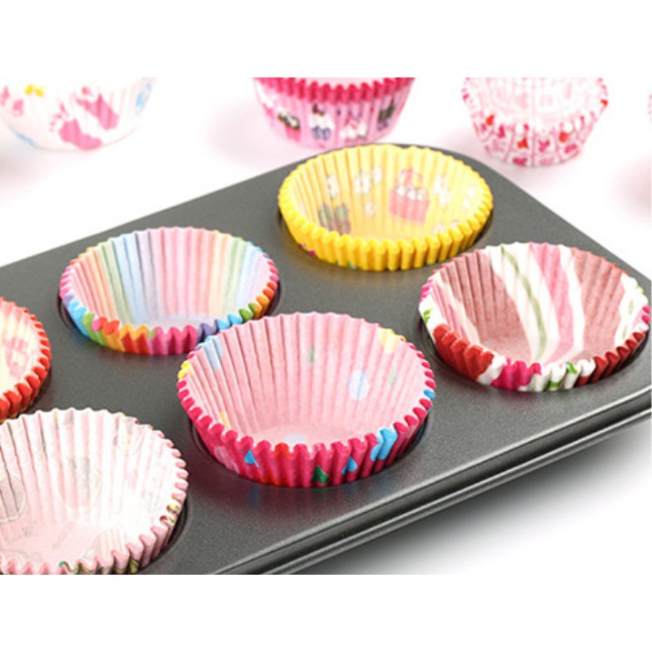 Cốc cupcake giấy, khuôn cupcake giấy dễ thương nhiều màu sắc có thể lót khuôn nướng bánh