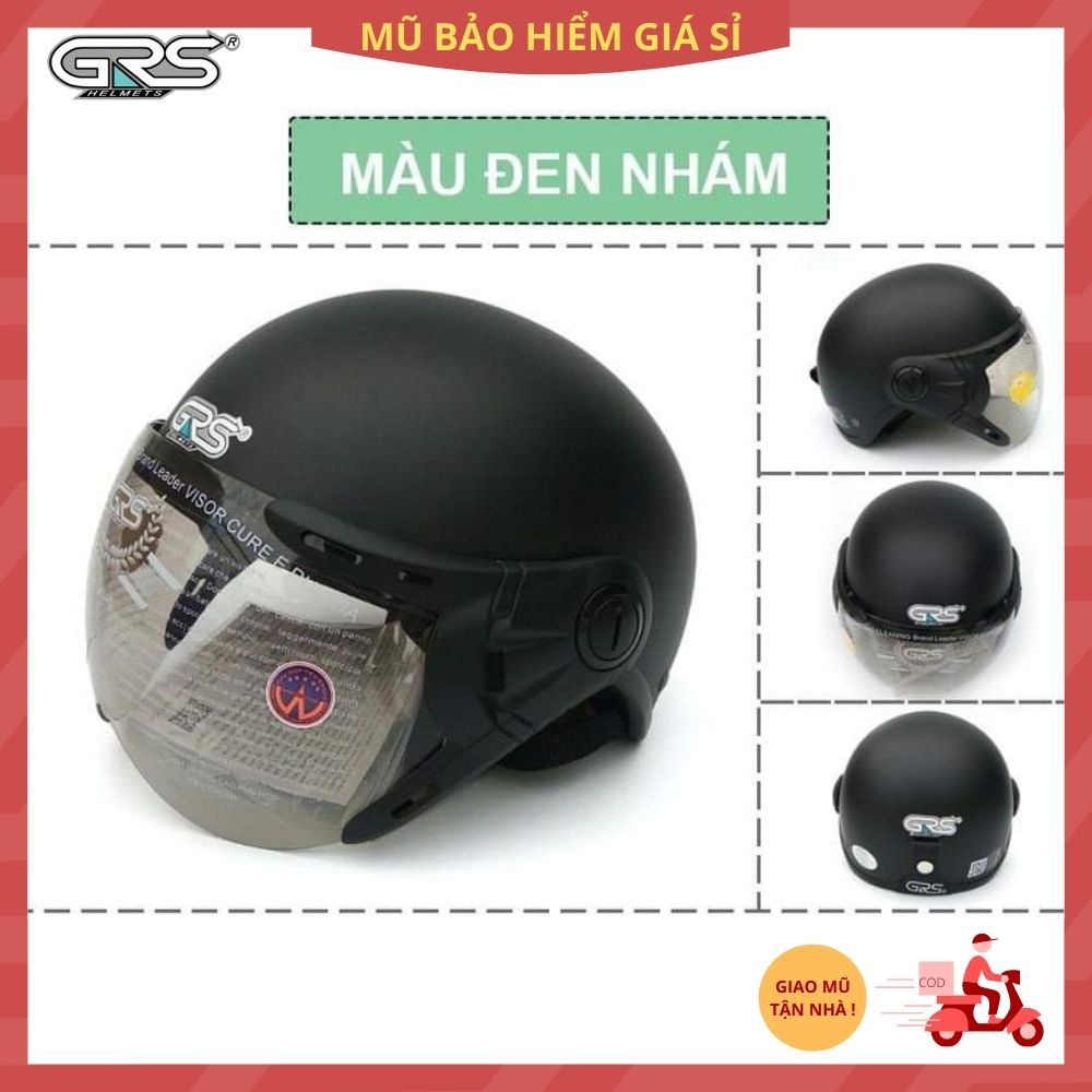 MŨ BẢO HIỂM 1/2 ĐẦU GRS CÓ KÍNH NHIỀU MẦU