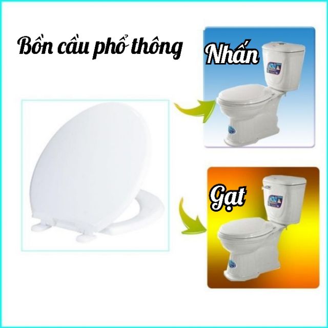 Nắp Bồn Cầu Nhựa GATABATHS màu trắng, màu xanh biển, màu xanh ngọc (loại thông dụng)