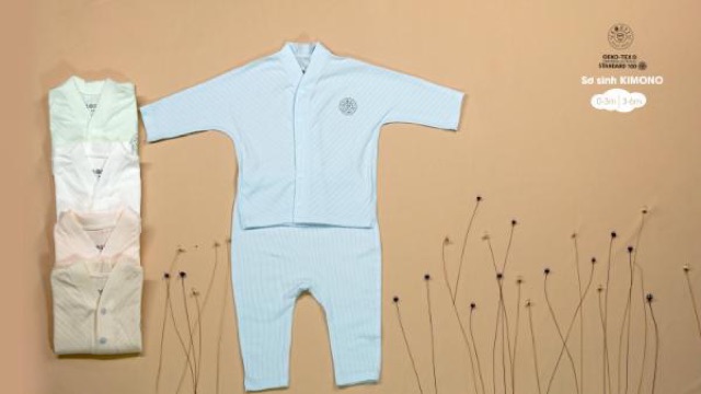Giảm 50%Bộ quần áo sơ sinh kimono hãng Hrnee chất liệu Modal cho các bé