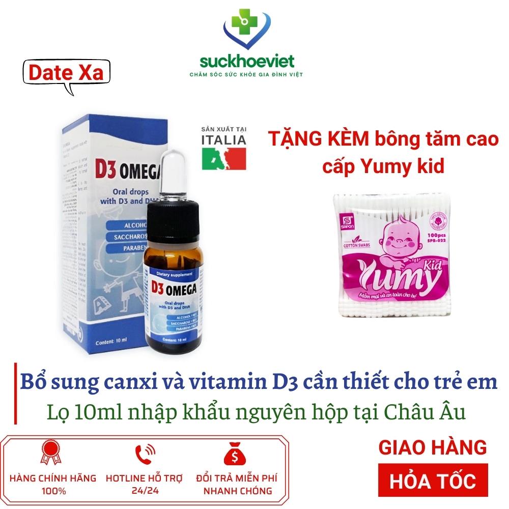 D3 OMEGA canxi cho bé hỗ trợ phát triển trí não và chiều cao cho bé 10ml