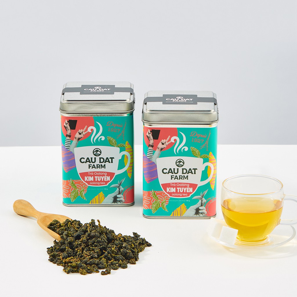 Cầu Đất Farm - Trà oolong kim tuyên hộp 200gr