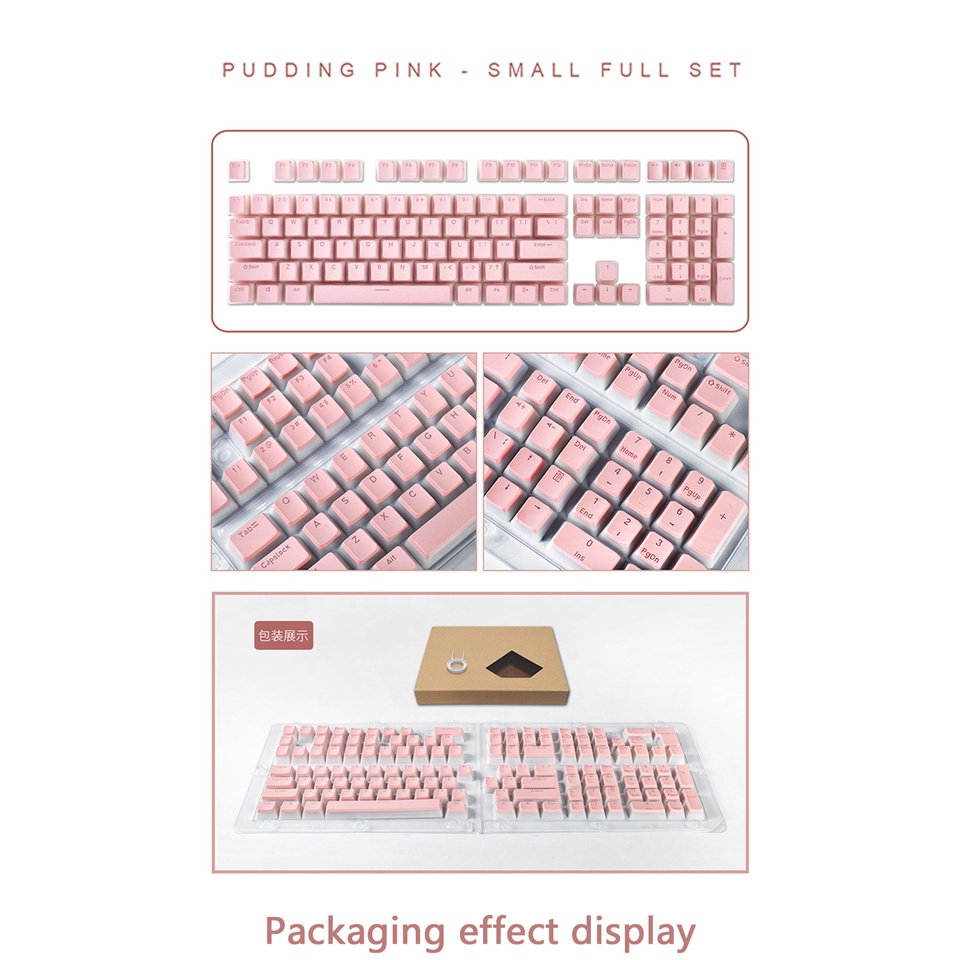 Nắp Đậy Bàn Phím OEM 129 Phím Bằng Nhựa PBT Trong Suốt Hai Màu Cho Bàn Phím Cơ 61 / 62 / 68 / 84 / 87 / 104 / 108 / 980k