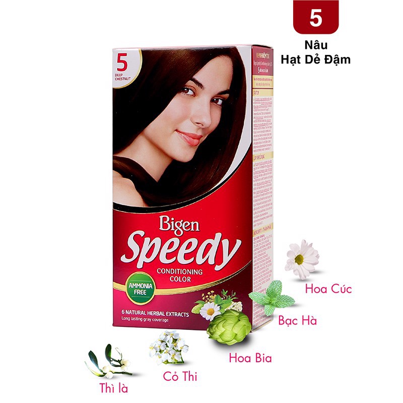 Thuốc nhuộm thảo dược phủ bạc Bigen Speedy số 5 nâu hạt dẻ