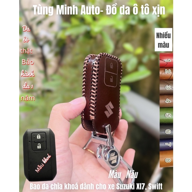 Bao Da Chìa Khoá Smartkey Ô tô  Suzuki  XL7,Swift, Ertiga, Vitara Da Bò Cao Cấp Handmade xịn xò