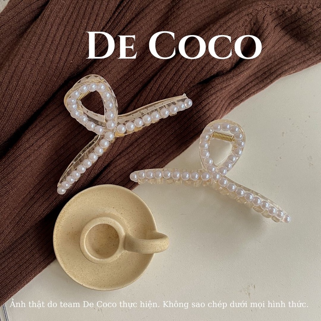 Kẹp tóc nữ - Kẹp tóc ngọc trai nhựa De Coco