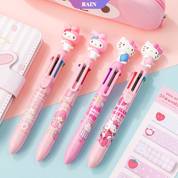 SANRIO 1 Bút Bi 8 Màu Họa Tiết Hoạt Hình Hello Kitty Xinh Xắn 0.7mm
