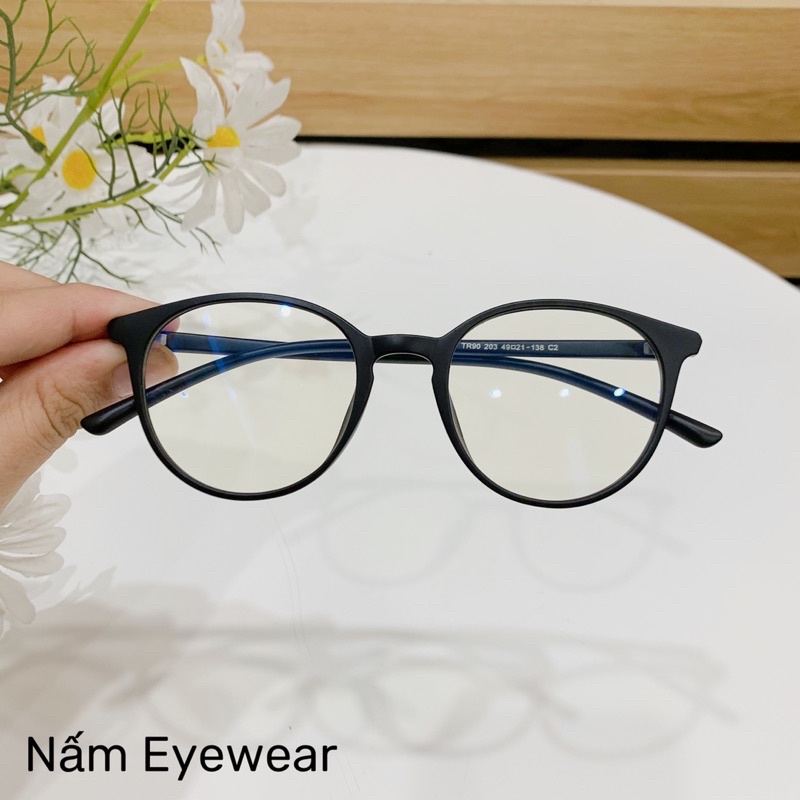 Gọng kính mchau siêu dẻo chuyên lắp cận dáng bầu tròn 203