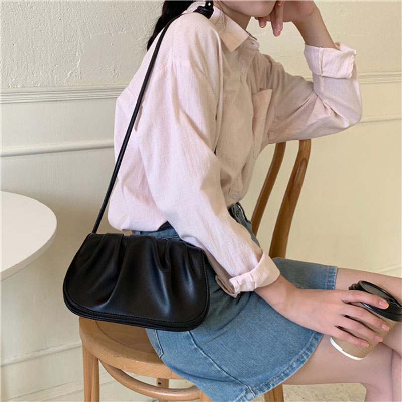 Túi da PU đeo vai hình đám mây sành điệu cho nữ IELGY