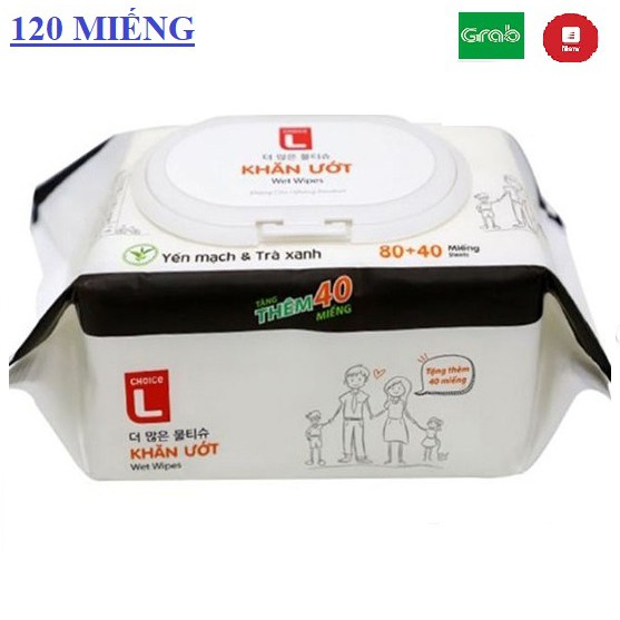 Khăn Giấy Ướt 120 Tờ Hương Yến Mạch Trà Xanh CHOICE L Lotte