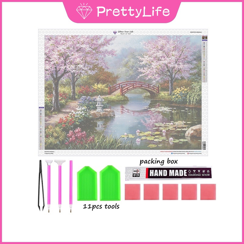 Tranh Đính Đá 5D Tự Làm Hình Phong Cảnh 80x60cm