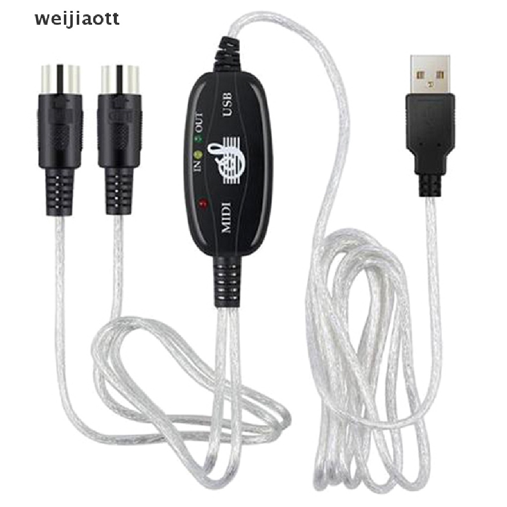 weijiaott USB IN-OUT MIDI Interface Cable Converter to PC Music Keyboard Adapter Cord WT