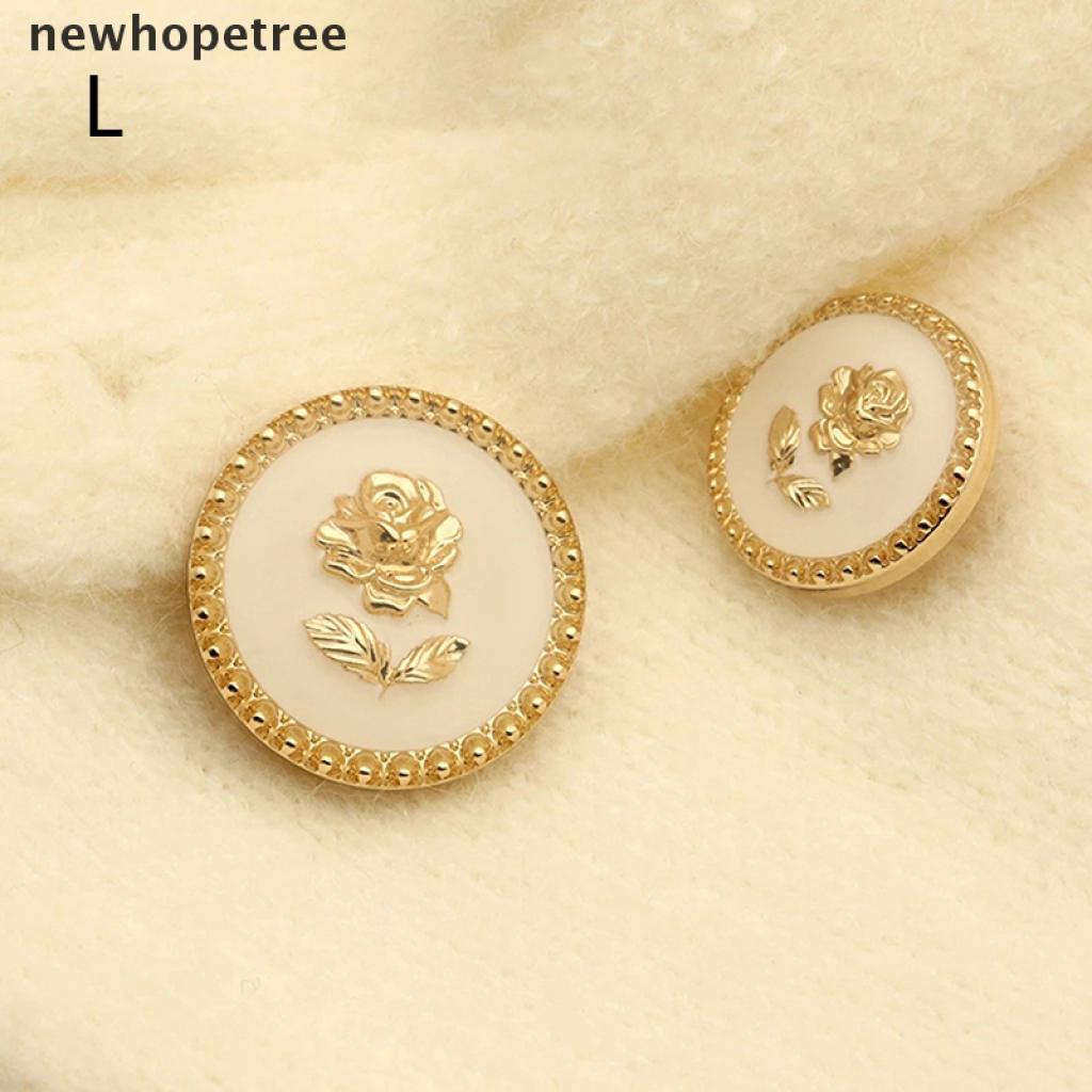 Set 6 nút áo họa tiết hoa hồng bằng kim loại thiết kế sang trọng thời trang