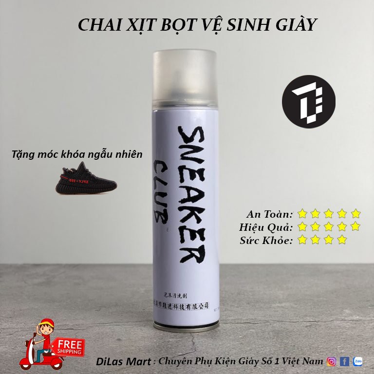 [CHÍNH HÃNG] Chai xịt bọt vệ sinh giày Sneaker, 300ml, Dùng cho nhiều chất liệu, Hàng chuẩn nội địa TQ - DILAS