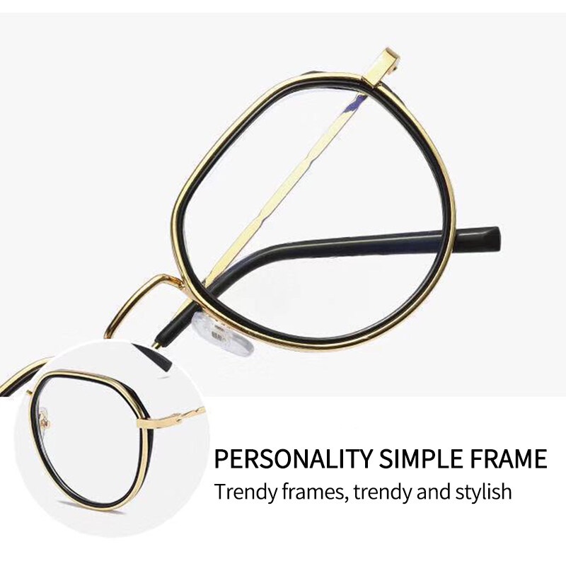 Mắt Kính Gọng Nhỏ Chống Ánh Sáng Xanh Phong Cách Retro Dành Cho Nữ