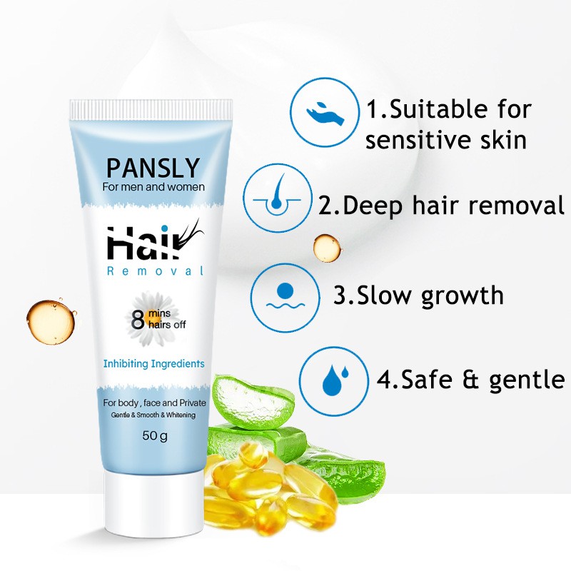 Pansly Hair Removal Cream Efficiently Painless Hair Remover for Body Private Parts, Underarm Arm Leg, 50ml