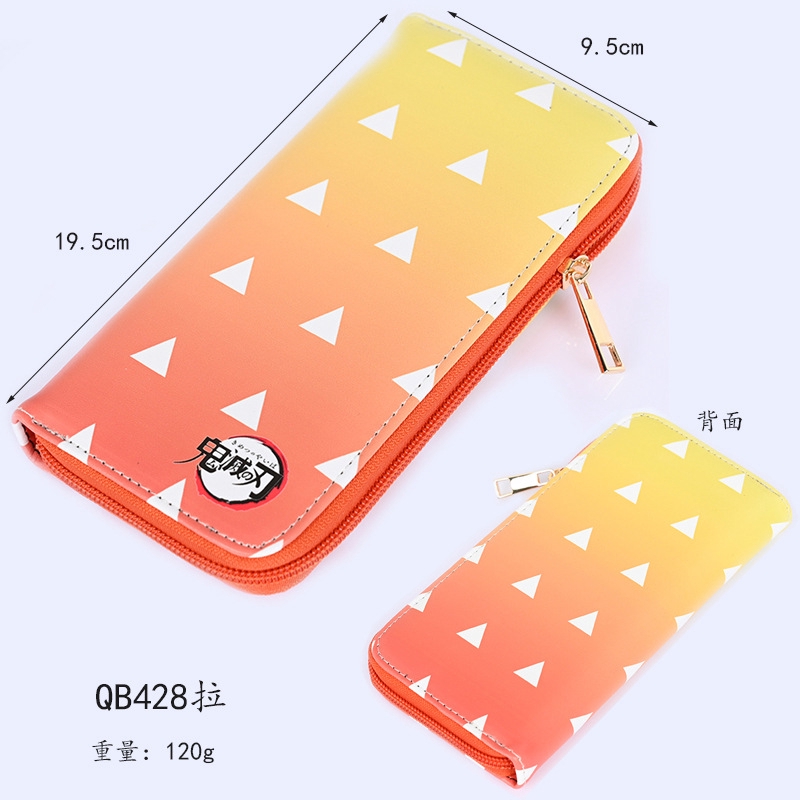 Ví da pu dáng dài in hình anime Nhật Bản Kimetsu No Yaaiba