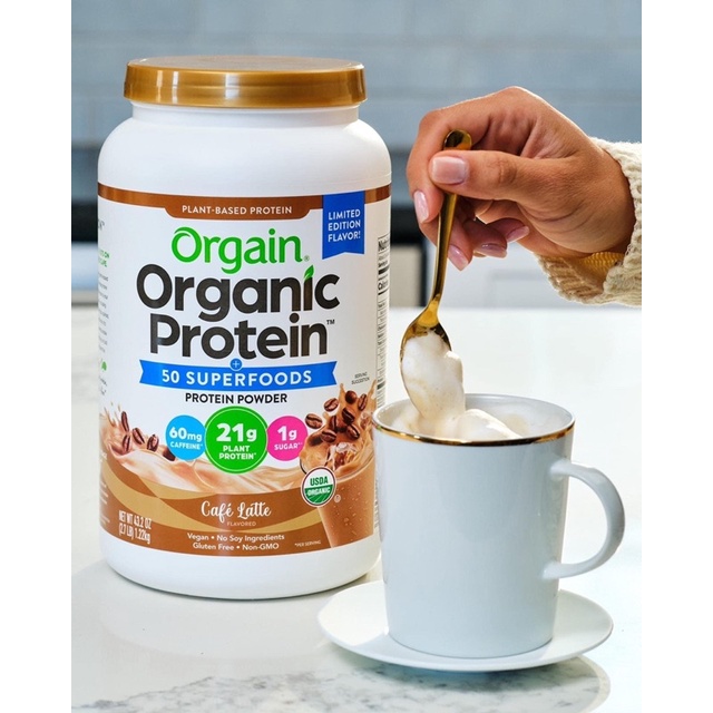 Bill Mỹ - Bột Protein Hữu Cơ Orgain Organic Protein Vị Mới Cafe Latte